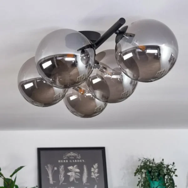 hofstein Plafonnier Chehalis Fumé, 5 lumières* Lampes Modernes