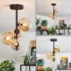 hofstein Plafonnier Chehalis Noir, 4 lumières* Lampes En Verre