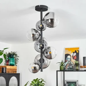 hofstein Plafonnier Chehalis Noir, 8 lumières* Lampes Modernes