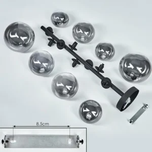 hofstein Plafonnier Chehalis Noir, 8 lumières* Lampes Modernes