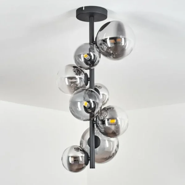 hofstein Plafonnier Chehalis Noir, 8 lumières* Lampes Modernes
