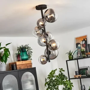 hofstein Plafonnier Chehalis Noir, 8 lumières* Lampes Modernes