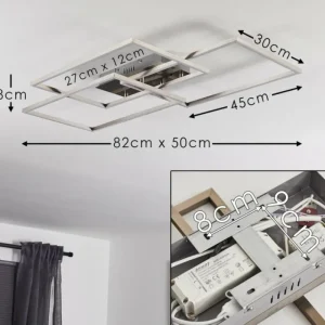 hofstein Plafonnier Cheka LED Aluminium, 3 lumières, Télécommandes* Lampes Modernes