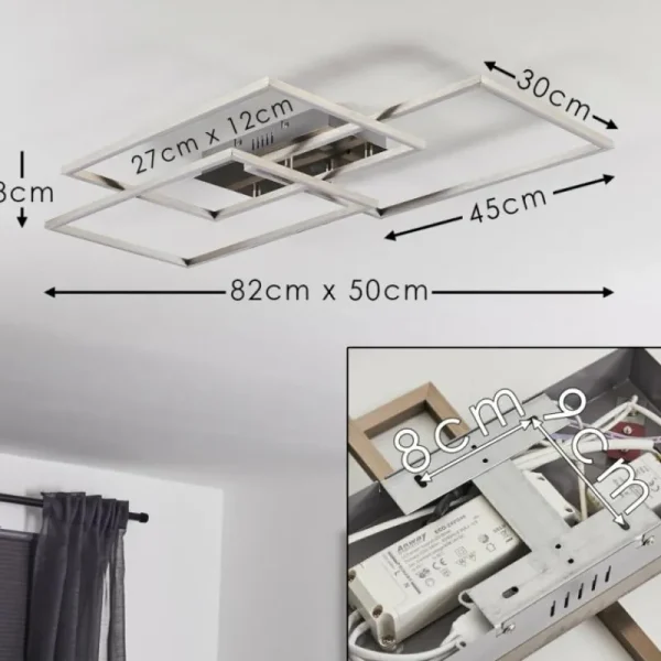 hofstein Plafonnier Cheka LED Aluminium, 3 lumières, Télécommandes* Lampes Modernes
