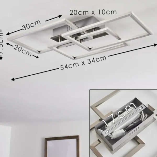 hofstein Plafonnier Cheka LED Aluminium, 3 lumières* Lampes Modernes