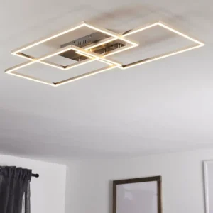 hofstein Plafonnier Cheka LED Aluminium, 3 lumières, Télécommandes* Lampes Modernes
