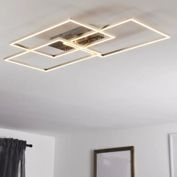 hofstein Plafonnier Cheka LED Aluminium, 3 lumières, Télécommandes* Lampes Modernes