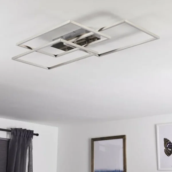 hofstein Plafonnier Cheka LED Aluminium, 3 lumières, Télécommandes* Lampes Modernes