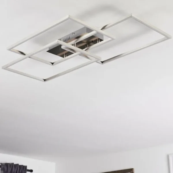 hofstein Plafonnier Cheka LED Aluminium, 3 lumières, Télécommandes* Lampes Modernes