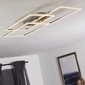 hofstein Plafonnier Cheka LED Aluminium, 3 lumières, Télécommandes* Lampes Modernes