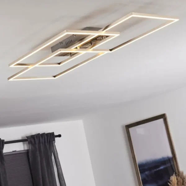 hofstein Plafonnier Cheka LED Aluminium, 3 lumières, Télécommandes* Lampes Modernes