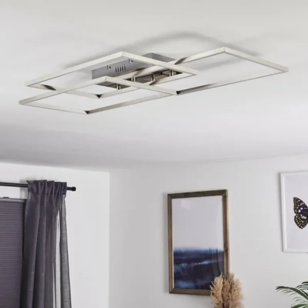 hofstein Plafonnier Cheka LED Aluminium, 3 lumières, Télécommandes* Lampes Modernes