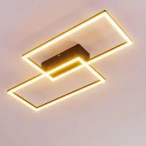 hofstein Plafonnier Cheka LED Noir, 2 lumières, Télécommandes* Lampes Modernes