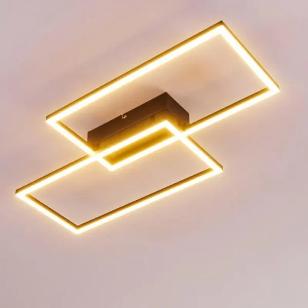 hofstein Plafonnier Cheka LED Noir, 2 lumières, Télécommandes* Lampes Modernes