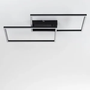 hofstein Plafonnier Cheka LED Noir, 2 lumières, Télécommandes* Lampes Modernes