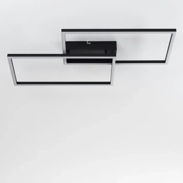 hofstein Plafonnier Cheka LED Noir, 2 lumières, Télécommandes* Lampes Modernes