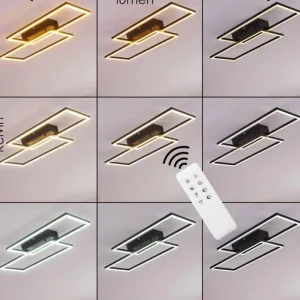 hofstein Plafonnier Cheka LED Noir, 2 lumières, Télécommandes* Lampes Modernes