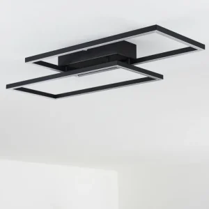 hofstein Plafonnier Cheka LED Noir, 2 lumières, Télécommandes* Lampes Modernes