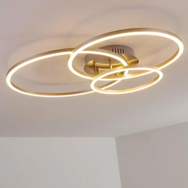 hofstein Plafonnier Chilkat LED Nickel mat, 1 lumière* Lampes Modernes