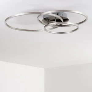 hofstein Plafonnier Chilkat LED Nickel mat, 1 lumière* Lampes Modernes