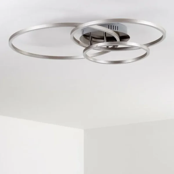 hofstein Plafonnier Chilkat LED Nickel mat, 1 lumière* Lampes Modernes