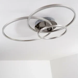 hofstein Plafonnier Chilkat LED Nickel mat, 1 lumière* Lampes Modernes