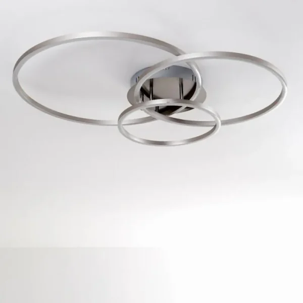 hofstein Plafonnier Chilkat LED Nickel mat, 1 lumière* Lampes Modernes