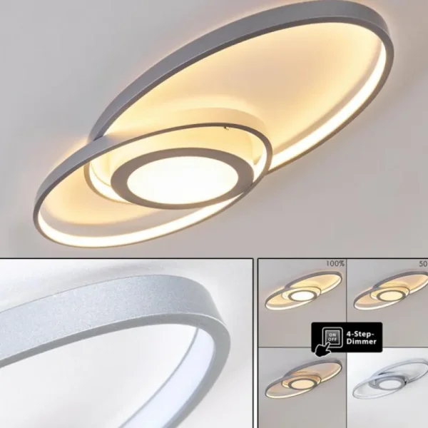 hofstein Plafonnier Chunky LED Argenté, 1 lumière* Lampes Modernes