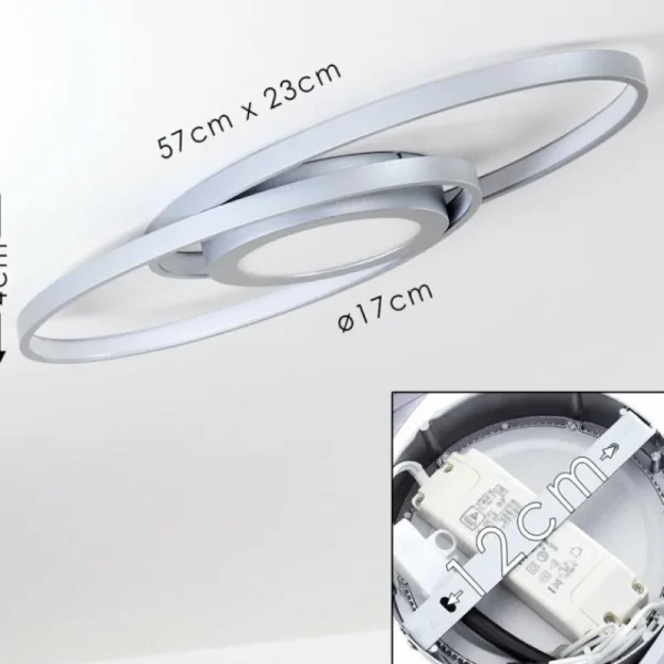 hofstein Plafonnier Chunky LED Argenté, 1 lumière* Lampes Modernes