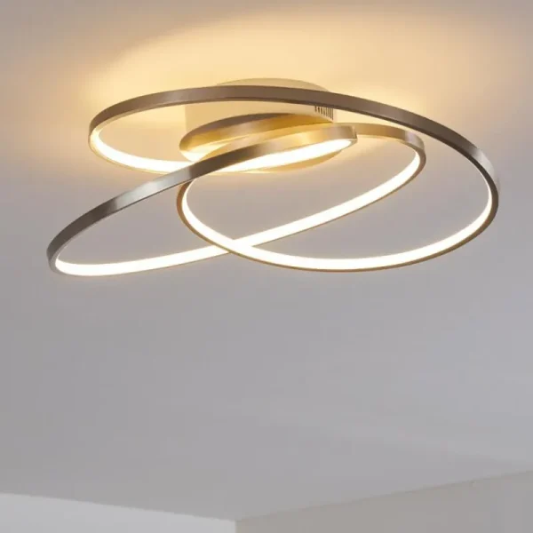 hofstein Plafonnier Chute LED Nickel mat, 1 lumière* Lampes Modernes