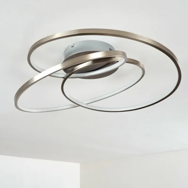 hofstein Plafonnier Chute LED Nickel mat, 1 lumière* Lampes Modernes