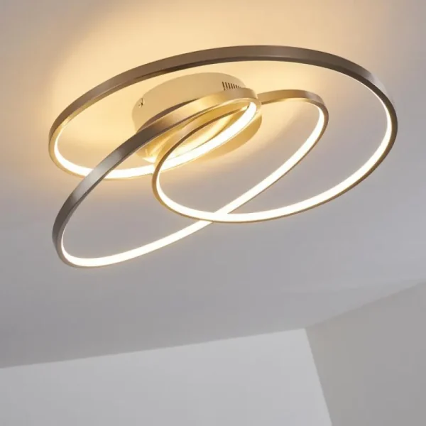 hofstein Plafonnier Chute LED Nickel mat, 1 lumière* Lampes Modernes