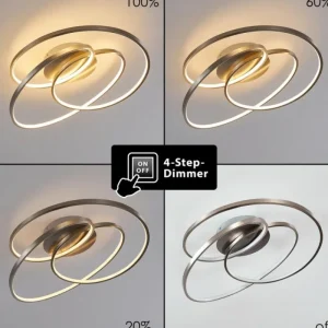 hofstein Plafonnier Chute LED Nickel mat, 1 lumière* Lampes Modernes