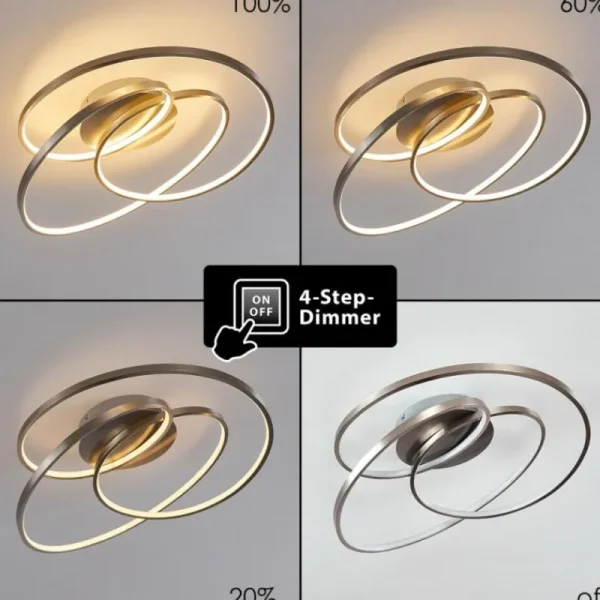 hofstein Plafonnier Chute LED Nickel mat, 1 lumière* Lampes Modernes