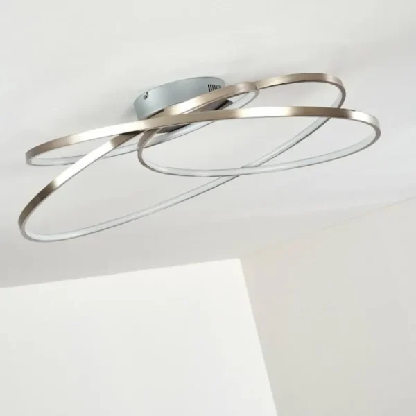 hofstein Plafonnier Chute LED Nickel mat, 1 lumière* Lampes Modernes