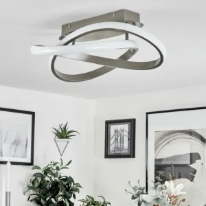 hofstein Plafonnier Cochato LED Nickel mat, 1 lumière* Lampes Modernes