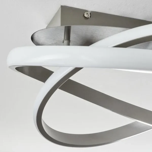 hofstein Plafonnier Cochato LED Nickel mat, 1 lumière* Lampes Modernes