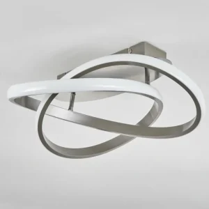 hofstein Plafonnier Cochato LED Nickel mat, 1 lumière* Lampes Modernes