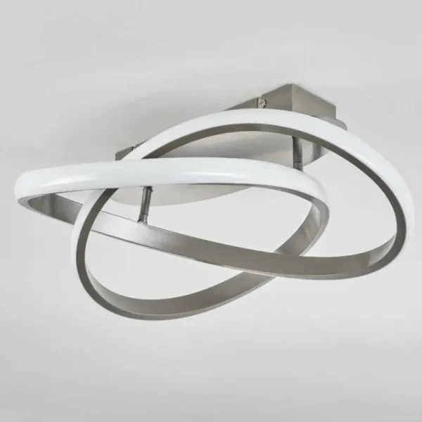 hofstein Plafonnier Cochato LED Nickel mat, 1 lumière* Lampes Modernes