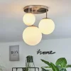 hofstein Plafonnier Cochuna Nickel mat, 3 lumières* Lampes En Verre