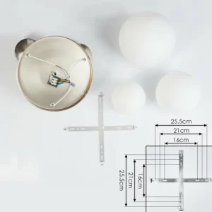 hofstein Plafonnier Cochuna Nickel mat, 3 lumières* Lampes En Verre