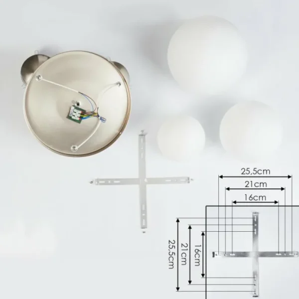 hofstein Plafonnier Cochuna Nickel mat, 3 lumières* Lampes En Verre