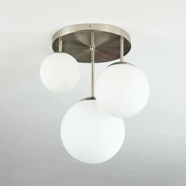 hofstein Plafonnier Cochuna Nickel mat, 3 lumières* Lampes En Verre