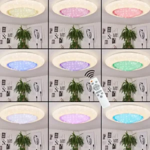 hofstein Plafonnier Cresta LED Blanc, 2 lumières, Changeur de couleurs* Lampes Modernes