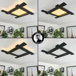 hofstein Plafonnier Cuchara LED Noir, 5 lumières* Lampes Modernes
