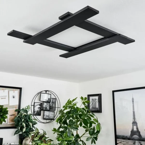 hofstein Plafonnier Cuchara LED Noir, 5 lumières* Lampes Modernes