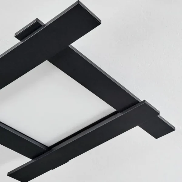 hofstein Plafonnier Cuchara LED Noir, 5 lumières* Lampes Modernes