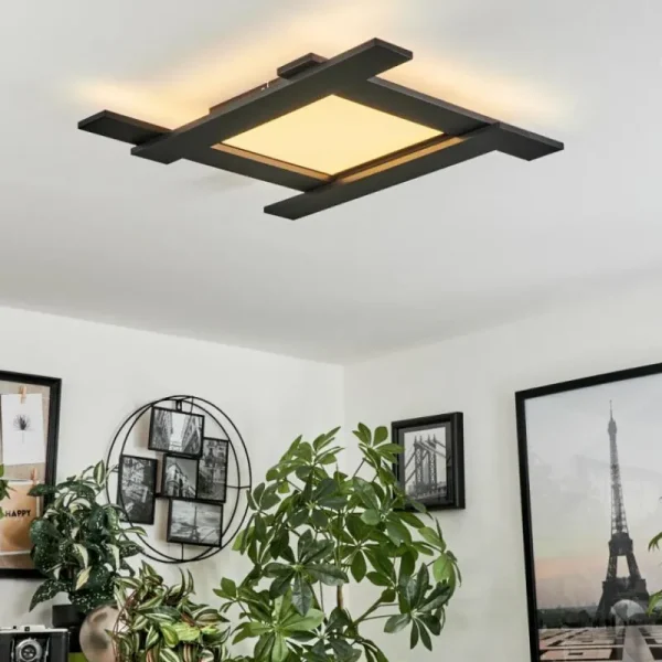 hofstein Plafonnier Cuchara LED Noir, 5 lumières* Lampes Modernes
