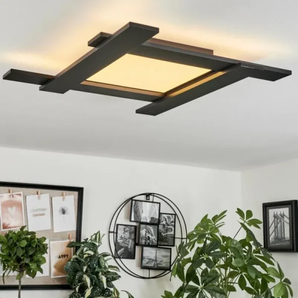 hofstein Plafonnier Cuchara LED Noir, 5 lumières* Lampes Modernes