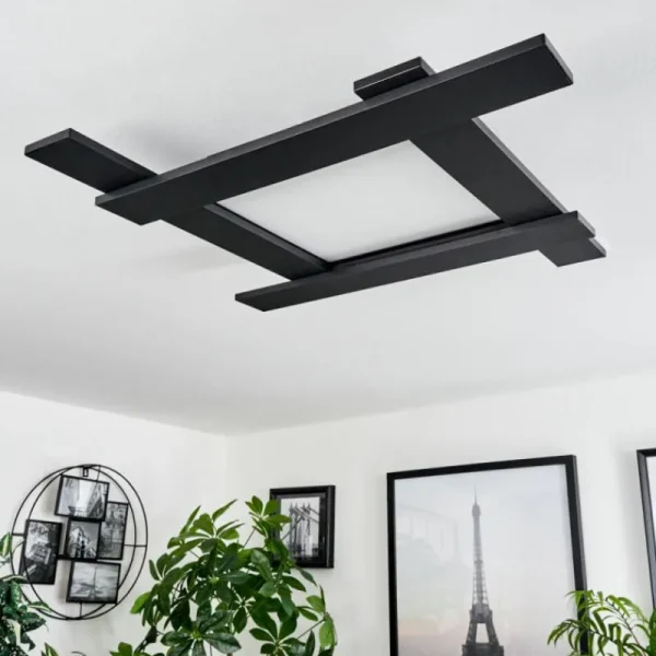 hofstein Plafonnier Cuchara LED Noir, 5 lumières* Lampes Modernes